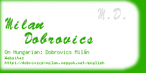 milan dobrovics business card
